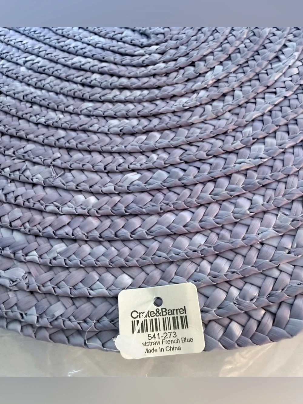 Crate & Barrel Wheatstraw French Blue Placemats Set of 6 Reversible